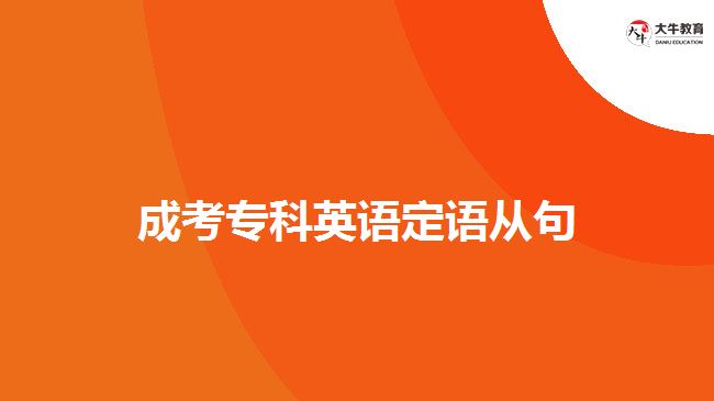 成考?？朴⒄Z(yǔ)定語(yǔ)從句