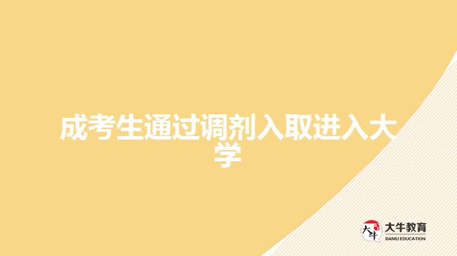 成考生通過(guò)調(diào)劑入取進(jìn)入大學(xué)