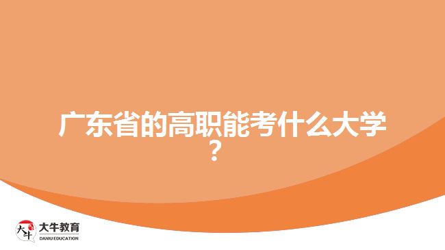 廣東省的高職能考什么大學(xué)？