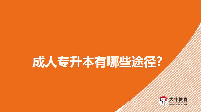 成人專升本有哪些途徑？