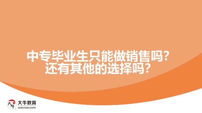 中專畢業(yè)生只能做銷售嗎？還有其他的選擇嗎？
