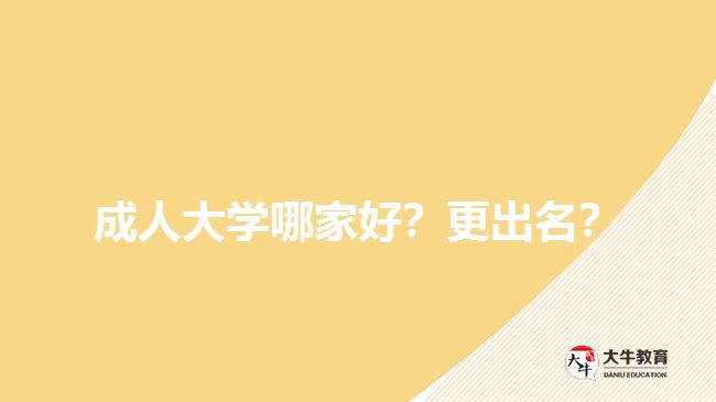 成人大學(xué)哪家好？更出名？