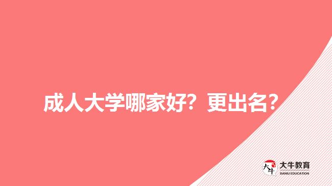 成人大學(xué)哪家好？更出名？