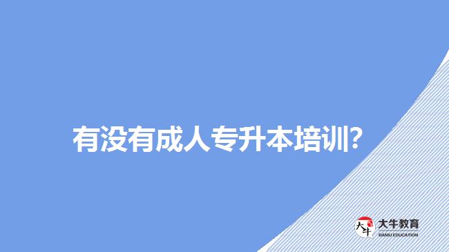 有沒有成人專升本培訓(xùn)？