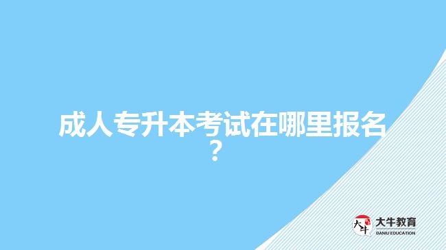 成人專升本考試在哪里報名？