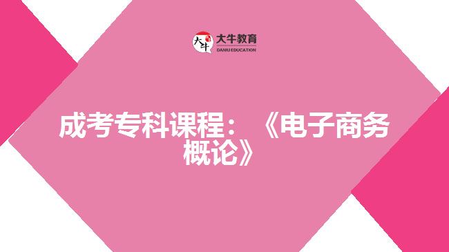 成考?？普n程：《電子商務概論》