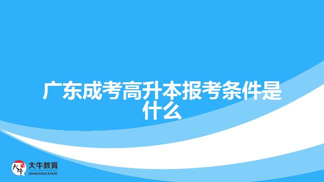 廣東成考高升本報(bào)考條件是什么？