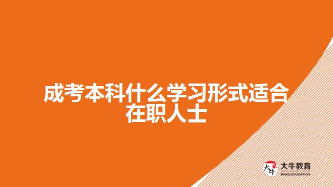 成考本科什么學習形式適合在職人士？
