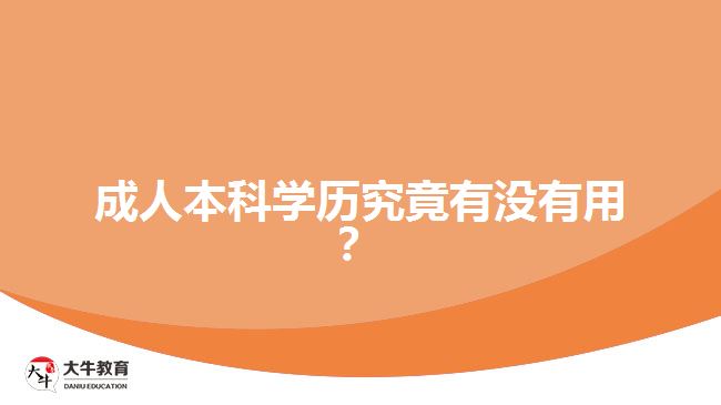 成人本科學(xué)歷究竟有沒有用？