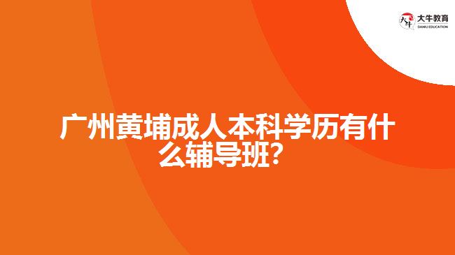 廣州黃埔成人本科學(xué)歷有什么輔導(dǎo)班？