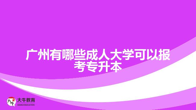 廣州有哪些成人大學(xué)可以報(bào)考專升本？