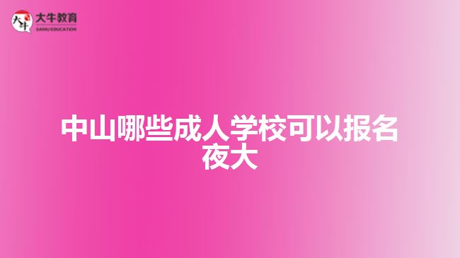 中山哪些成人學(xué)?？梢詧?bào)名夜大