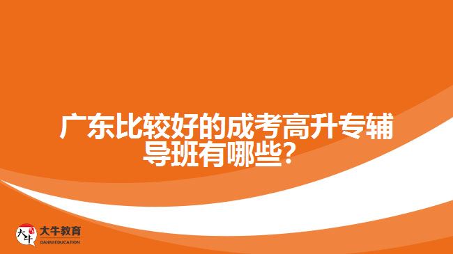 廣東比較好的成考高升專輔導班有哪些？