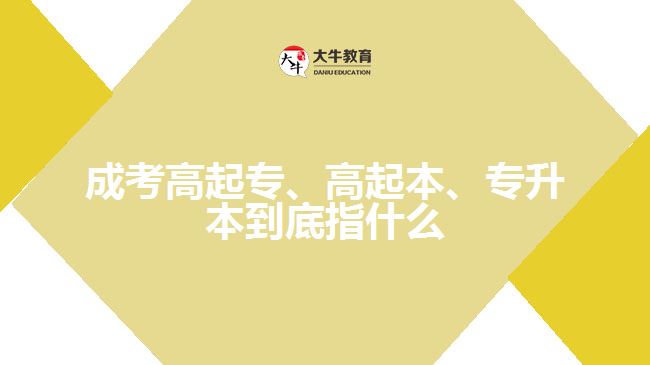 成考高起專、高起本、專升本到底指什么