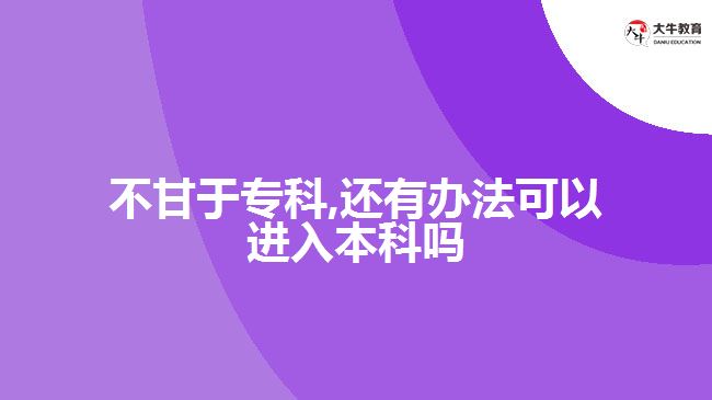 不甘于?？?還有辦法可以進入本科嗎