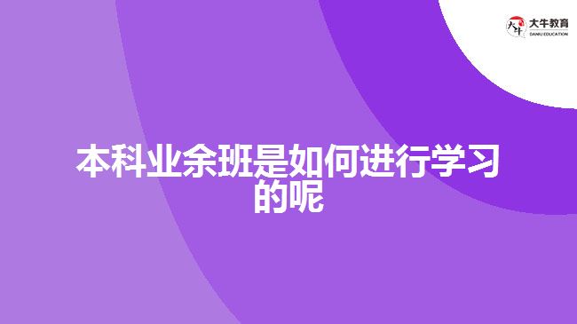 本科業(yè)余班是如何進行學(xué)習(xí)的呢