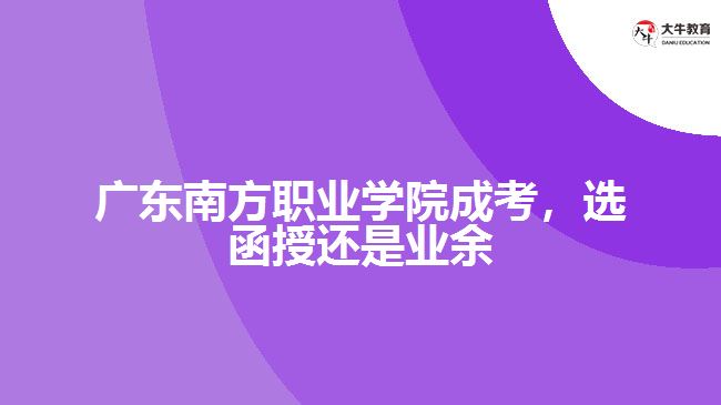 廣東南方職業(yè)學(xué)院成考，選函授還是業(yè)余
