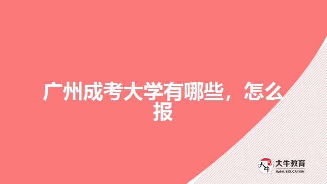 廣州成考大學有哪些，怎么報