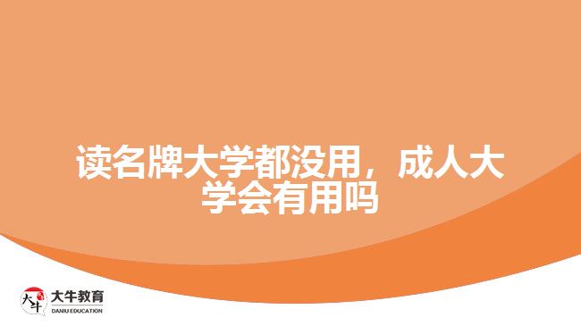 讀名牌大學(xué)都沒用，成人大學(xué)會有用嗎