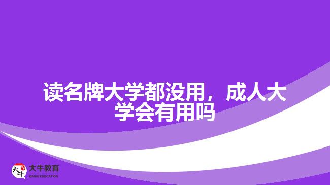 讀名牌大學(xué)都沒用，成人大學(xué)會有用嗎