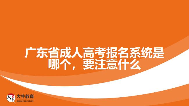 廣東省成人高考報(bào)名系統(tǒng)是哪個(gè)，要注意什么