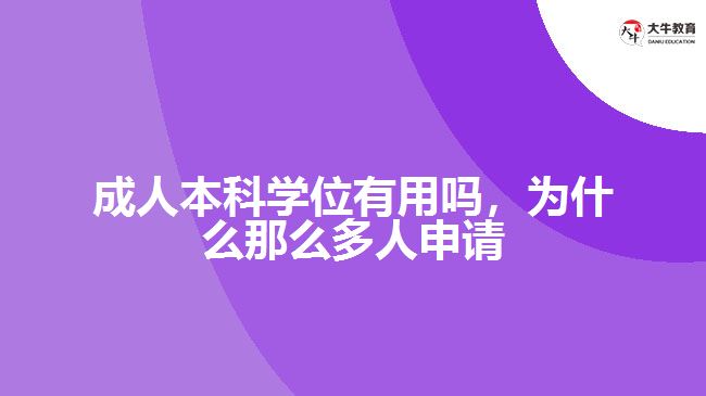成人本科學(xué)位有用嗎，為什么那么多人申請