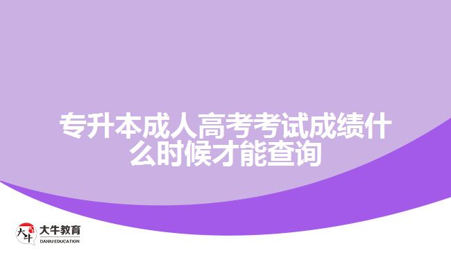 專(zhuān)升本成人高考考試成績(jī)什么時(shí)候才能查詢(xún)