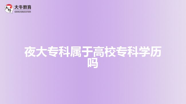 夜大專(zhuān)科屬于高校專(zhuān)科學(xué)歷嗎