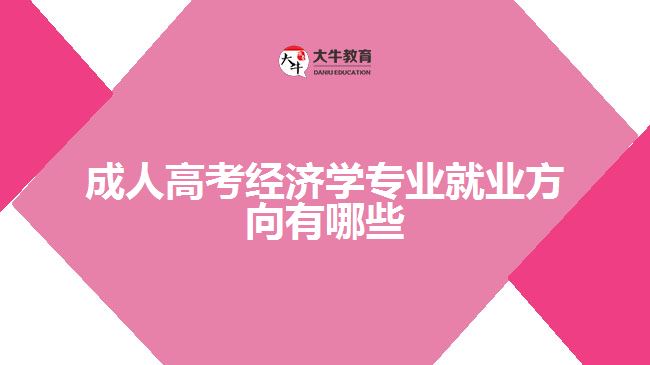 成人高考經(jīng)濟(jì)學(xué)專(zhuān)業(yè)就業(yè)方向有哪些