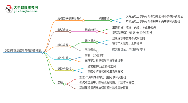 2025年深圳成考學(xué)歷能考教資嗎？思維導(dǎo)圖