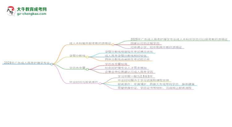 2025年廣東成人高考護理學專業(yè)能考事業(yè)編嗎？思維導圖