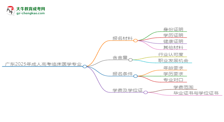 廣東2025年成人高考臨床醫(yī)學(xué)專業(yè)學(xué)歷能考公嗎？思維導(dǎo)圖