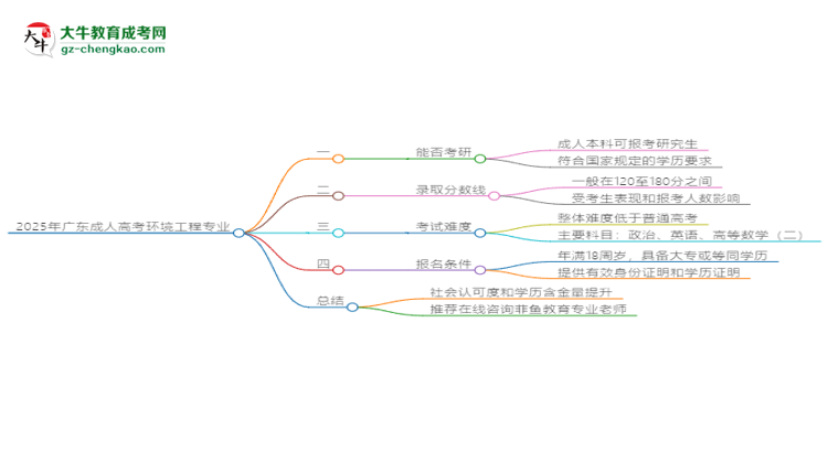 2025年廣東成人高考環(huán)境工程專業(yè)學(xué)歷符合教資報(bào)考條件嗎？思維導(dǎo)圖