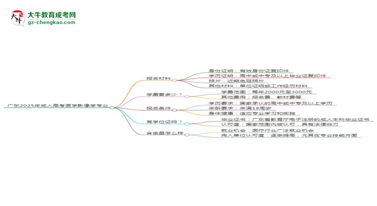 廣東2025年成人高考醫(yī)學(xué)影像學(xué)專業(yè)學(xué)歷能考公嗎？思維導(dǎo)圖
