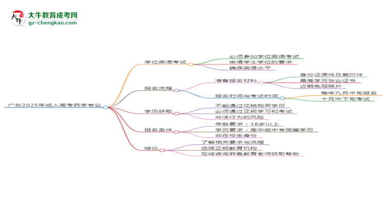 廣東2025年成人高考藥學(xué)專業(yè)生可不可以考四六級？思維導(dǎo)圖