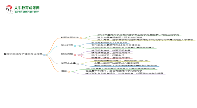 暨南大學(xué)2025年成考護(hù)理學(xué)專業(yè)能考研究生嗎？思維導(dǎo)圖