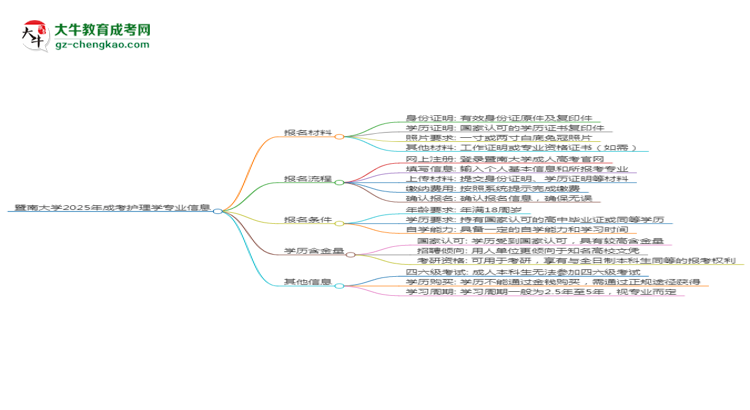 暨南大學(xué)2025年成考護(hù)理學(xué)專業(yè)生可不可以考四六級(jí)？思維導(dǎo)圖