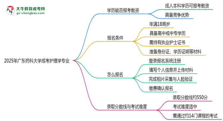 2025年廣東藥科大學(xué)成考護理學(xué)專業(yè)學(xué)歷能報考教資嗎？思維導(dǎo)圖