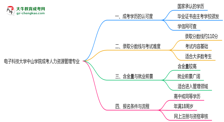 電子科技大學(xué)中山學(xué)院2025年成考人力資源管理專業(yè)能考研究生嗎？思維導(dǎo)圖