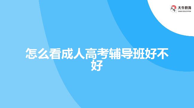 怎么看成人高考輔導班好不好
