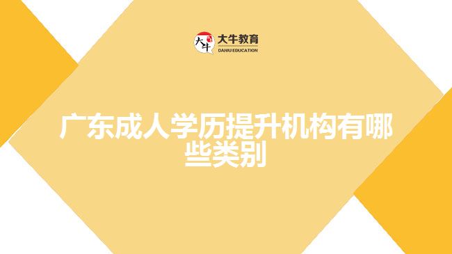 廣東成人學(xué)歷提升機(jī)構(gòu)有哪些類(lèi)別