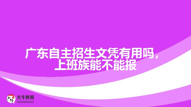 廣東自主招生文憑有用嗎，上班族能不能報