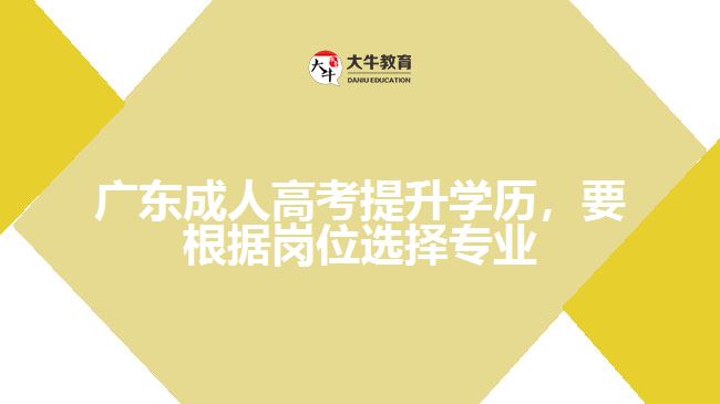 廣東成人高考提升學(xué)歷，要根據(jù)崗位選擇專業(yè)