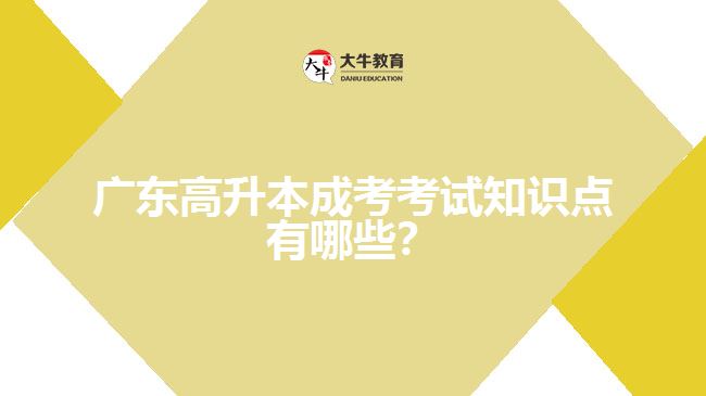 廣東高升本成考考試知識點有哪些？