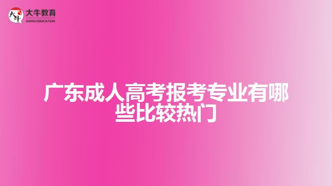 廣東成人高考報(bào)考專業(yè)有哪些比較熱門(mén)
