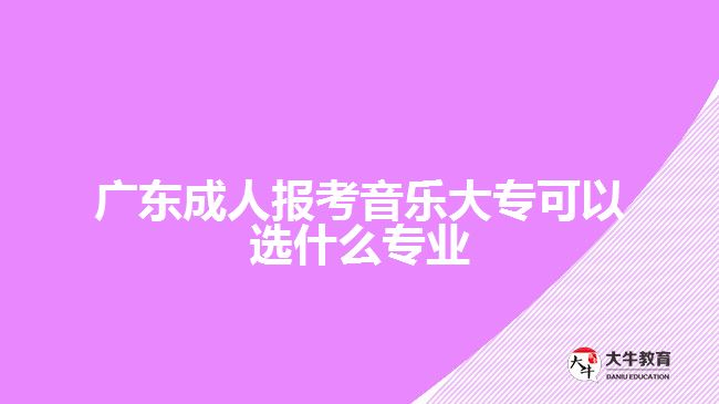 廣東成人報(bào)考音樂(lè)大專可以選什么專業(yè)