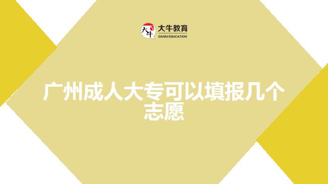 廣州成人大?？梢蕴顖?bào)幾個(gè)志愿