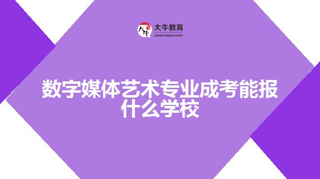 數(shù)字媒體藝術專業(yè)成考能報什么學校
