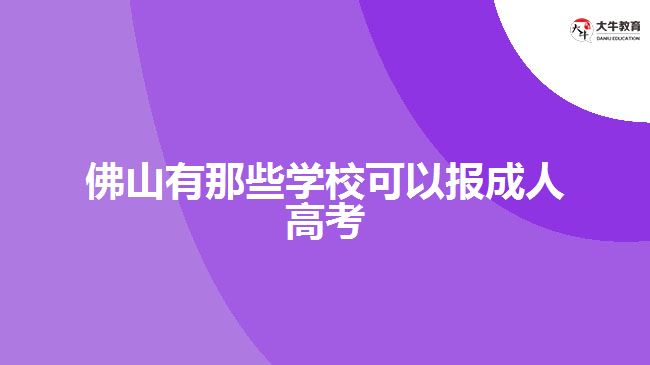 佛山有那些學(xué)?？梢詧?bào)成人高考
