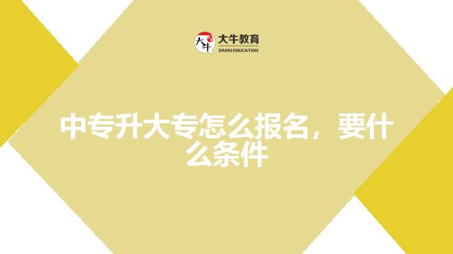 中專升大專怎么報(bào)名，要什么條件
